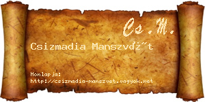 Csizmadia Manszvét névjegykártya